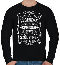 printfashion A legendák szeptemberben születtek - Férfi pulóver - Fekete (7406341)