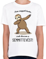 printfashion Nem vagyok lusta - Lajháros - Gyerek póló - Fehér (6592637)