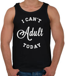 printfashion I CAN'T ADULT TODAY - Férfi atléta - Fekete (253419)