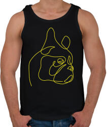 printfashion Boston terrier - vonalas - Férfi atléta - Fekete (7100726)