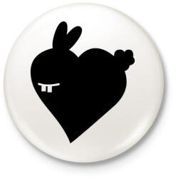 printfashion Nyuszi szív - Kitűző, hűtőmágnes - Fehér (3078747)