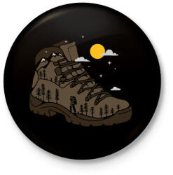 printfashion Túra bakancs - Kitűző, hűtőmágnes - Fekete (3092275)