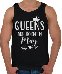 printfashion QUEENS are born in May - Férfi atléta - Fekete (5498669)