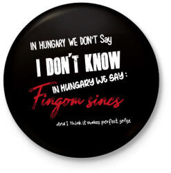 printfashion In Hungary we don't say - Kitűző, hűtőmágnes - Fekete (16730923)