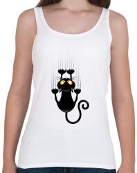 printfashion Vicces cicás póló - Női atléta - Fehér (1011390)