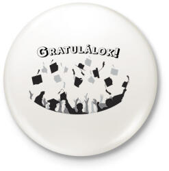 printfashion Gratulálok! - Diplomás minta - Kitűző, hűtőmágnes - Fehér (6339227)