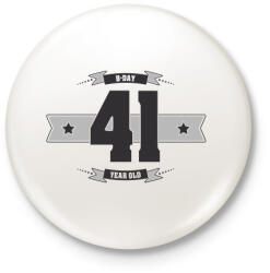 printfashion b-day-41-dark-lightgrey - Kitűző, hűtőmágnes - Fehér (3076394)