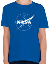 printfashion Fehér Nasa logo - Gyerek póló - Királykék (4248922)