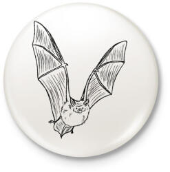 printfashion Repülő denevér - Kitűző, hűtőmágnes - Fehér (13250937)