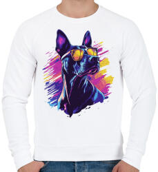 printfashion Menő Doberman - Férfi pulóver - Fehér (16700713)