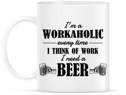 printfashion I'm a workaholic - Bögre - Fehér (7449014)