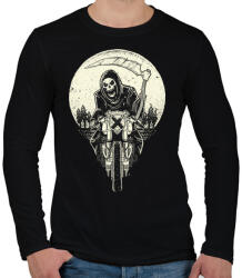 printfashion Kaszás motoron - Férfi hosszú ujjú póló - Fekete (92466)