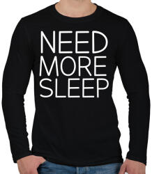 printfashion Need More Sleep - Férfi hosszú ujjú póló - Fekete (5281430)