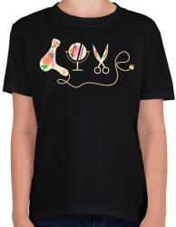 printfashion hair love - Gyerek póló - Fekete (1626576)