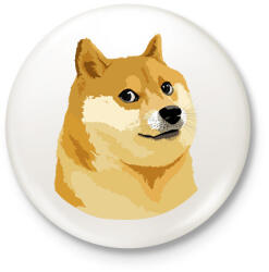 printfashion Shiba Inu kutyás mém - Kitűző, hűtőmágnes - Fehér (14439291)