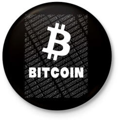 printfashion Bitcoin Trader - Kitűző, hűtőmágnes - Fekete (5075044)