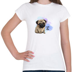 printfashion I love my pug - Női póló - Fehér (14202404)