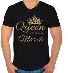 printfashion Queen - Férfi V-nyakú póló - Fekete (4641094)