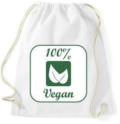 printfashion Vegán logó - Sportzsák, Tornazsák - Fehér (12695595)