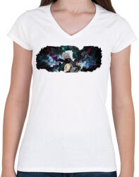 printfashion Kakashi Hatake - Női V-nyakú póló - Fehér (7122003)