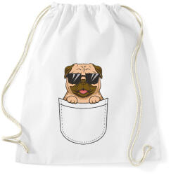 printfashion Mopsz zsebminta - Sportzsák, Tornazsák - Fehér (12003198)