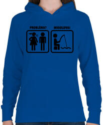 printfashion Probléma? Megoldva! Horgászat - Női kapucnis pulóver - Királykék (1225914)