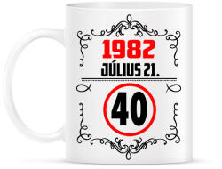 printfashion 40 születésnap évszámmal - Bögre - Fehér (7423811)