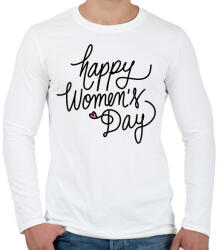 printfashion Happy Woman's Day - Férfi hosszú ujjú póló - Fehér (2298227)