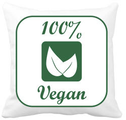 printfashion Vegán logó - Párnahuzat, Díszpárnahuzat - Fehér (12696366)