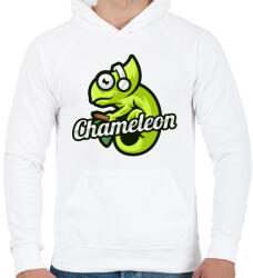 printfashion Chameleon - Férfi kapucnis pulóver - Fehér (5139061)
