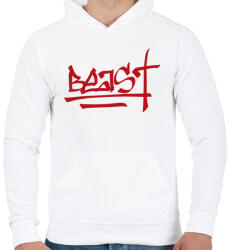 printfashion Beast Design Text Logo - Férfi kapucnis pulóver - Fehér (817768)