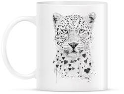 printfashion Lovely leopard - Bögre - Fehér (788837)