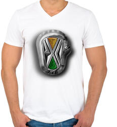 printfashion Rába logo - Férfi V-nyakú póló - Fehér (14804768)