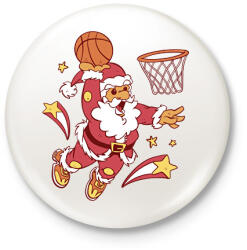 printfashion Kosaras télapó - Kitűző, hűtőmágnes - Fehér (11531697)