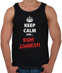 printfashion Keep calm and RUN! Zombies! ! - Férfi atléta - Fekete (285426)