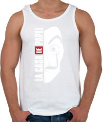 printfashion La casa de papel - sötét alaphoz - Férfi atléta - Fehér (4647817)