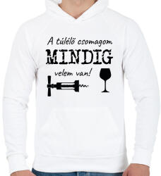 printfashion Túlélő csomag - Táska minta - Férfi kapucnis pulóver - Fehér (7003468)