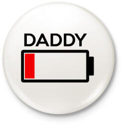 printfashion DADDY - Kitűző, hűtőmágnes - Fehér (3075126)
