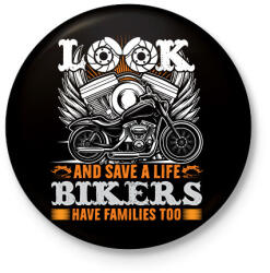 printfashion motorcycle - Kitűző, hűtőmágnes - Fekete (13720562)