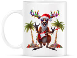 printfashion Vicces ausztrál karácsonyi rocker party kenguru - Mikulás ruhában - Bögre - Fehér (15235857)
