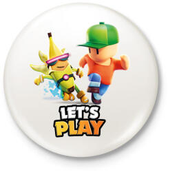 printfashion Stumble Guys - Let's play - Kitűző, hűtőmágnes - Fehér (16081709)