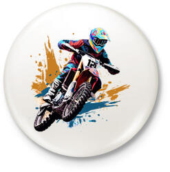 printfashion Cross - Kitűző, hűtőmágnes - Fehér (14837885)