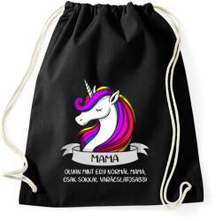 printfashion Mama unikornis - Sportzsák, Tornazsák - Fekete (1470952)