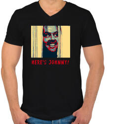 printfashion ragyogás - Férfi V-nyakú póló - Fekete (1792102)