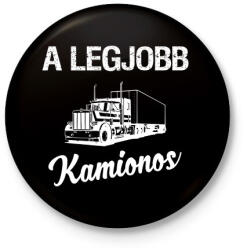 printfashion Legjobb kamionos - Kitűző, hűtőmágnes - Fekete (3095087)