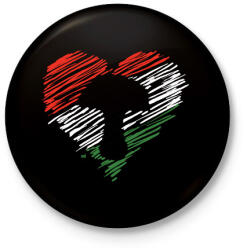 printfashion Gomba szív magyar színekben - Kitűző, hűtőmágnes - Fekete (11673963)