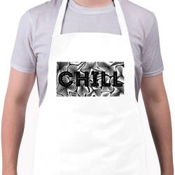 printfashion Fekete CHILL - Kötény - Fehér (13912538)