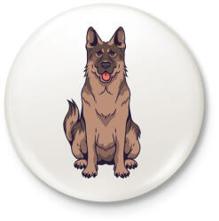 printfashion Németjuhász - Kitűző, hűtőmágnes - Fehér (5225379)