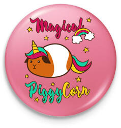 printfashion PiggyCorn - Kitűző, hűtőmágnes - Rózsaszín (14486142)