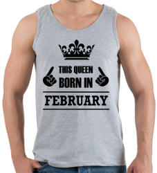 printfashion Ez a királynő februárban született - Férfi atléta - Sport szürke (1375025)